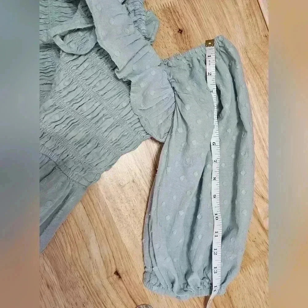 R. Vivimos Womens Size L 12/14 Summer Half Sleeve Cotton Ruffled Dress - Picture 7 of 12